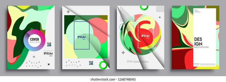 Modern abstract covers set. Cool gradient shapes composition, vector covers design.