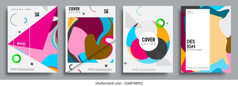 Modern abstract covers set. Cool gradient shapes composition, vector covers design.