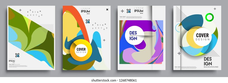 Modern abstract covers set. Cool gradient shapes composition, vector covers design.