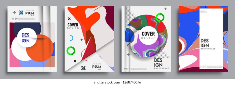 Modern abstract covers set. Cool gradient shapes composition, vector covers design.