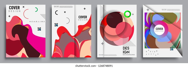 Modern abstract covers set. Cool gradient shapes composition, vector covers design.