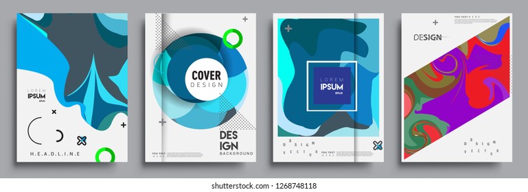 Modern abstract covers set. Cool gradient shapes composition, vector covers design.