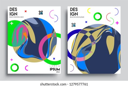 Modern abstract covers set. Cool gradient shapes composition, vector covers design.