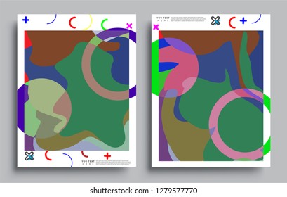 Modern abstract covers set. Cool gradient shapes composition, vector covers design.