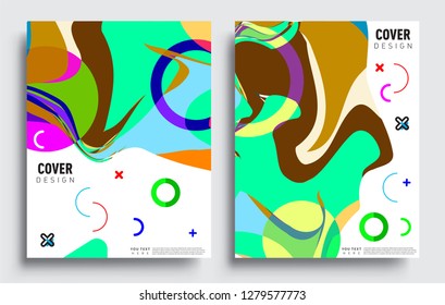 Modern abstract covers set. Cool gradient shapes composition, vector covers design.