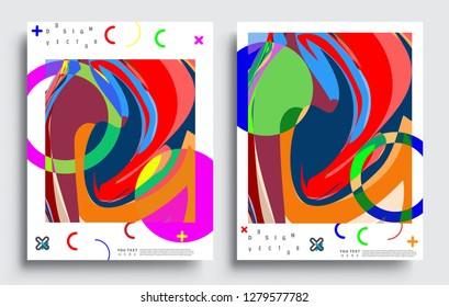 Modern abstract covers set. Cool gradient shapes composition, vector covers design.