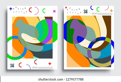Modern abstract covers set. Cool gradient shapes composition, vector covers design.