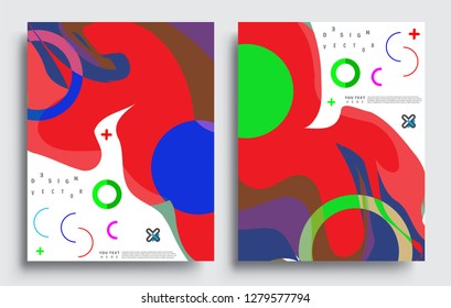 Modern abstract covers set. Cool gradient shapes composition, vector covers design.