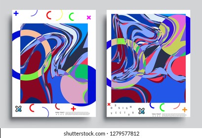 Modern abstract covers set. Cool gradient shapes composition, vector covers design.