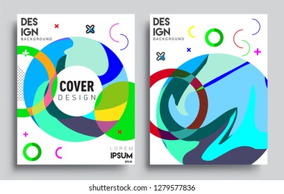 Modern abstract covers set. Cool gradient shapes composition, vector covers design.