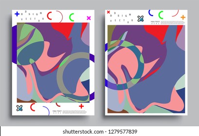 Modern abstract covers set. Cool gradient shapes composition, vector covers design.