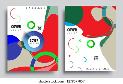 Modern abstract covers set. Cool gradient shapes composition, vector covers design.