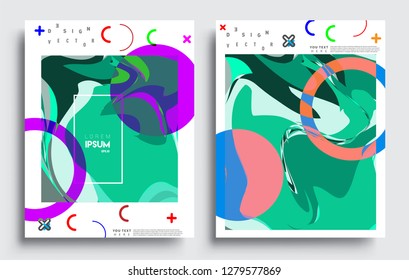 Modern abstract covers set. Cool gradient shapes composition, vector covers design.