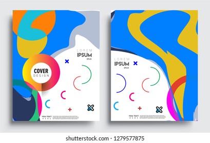 Modern abstract covers set. Cool gradient shapes composition, vector covers design.