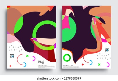Modern abstract covers set. Cool gradient shapes composition, vector covers design.