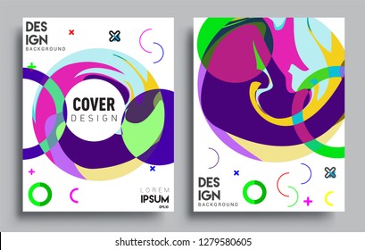 Modern abstract covers set. Cool gradient shapes composition, vector covers design.