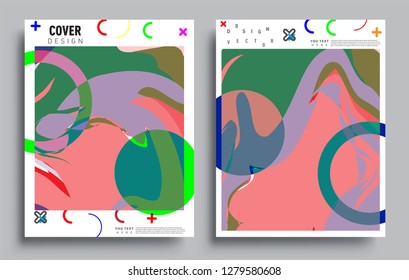 Modern abstract covers set. Cool gradient shapes composition, vector covers design.