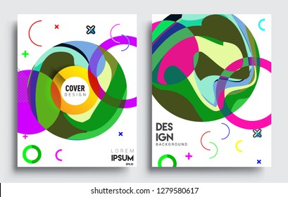 Modern abstract covers set. Cool gradient shapes composition, vector covers design.