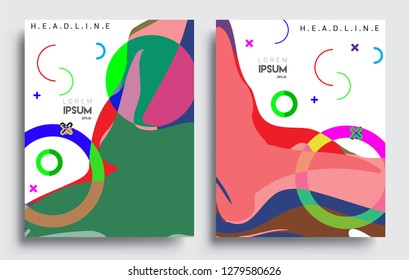 Modern abstract covers set. Cool gradient shapes composition, vector covers design.