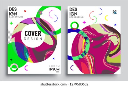Modern abstract covers set. Cool gradient shapes composition, vector covers design.