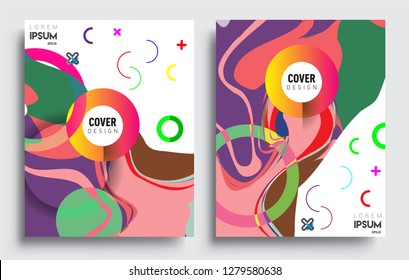 Modern abstract covers set. Cool gradient shapes composition, vector covers design.