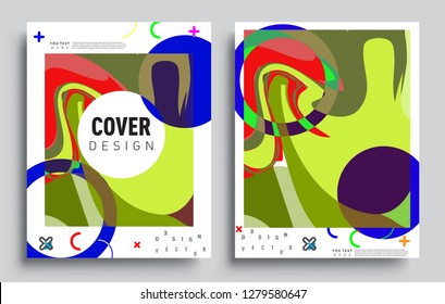 Modern abstract covers set. Cool gradient shapes composition, vector covers design.