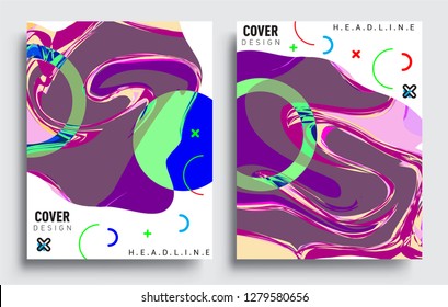 Modern abstract covers set. Cool gradient shapes composition, vector covers design.