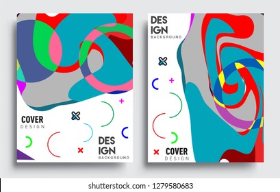 Modern abstract covers set. Cool gradient shapes composition, vector covers design.