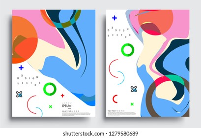 Modern abstract covers set. Cool gradient shapes composition, vector covers design.