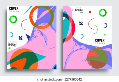 Modern abstract covers set. Cool gradient shapes composition, vector covers design.