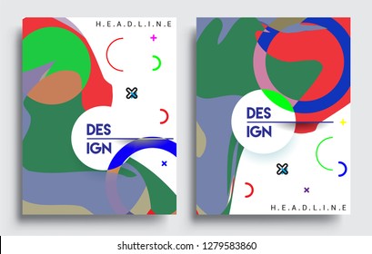 Modern abstract covers set. Cool gradient shapes composition, vector covers design.