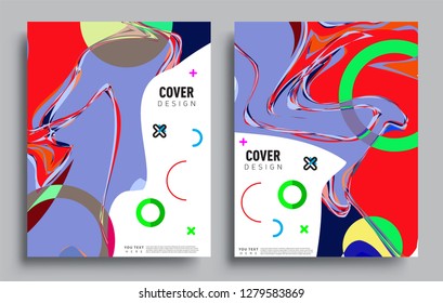 Modern abstract covers set. Cool gradient shapes composition, vector covers design.