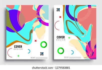 Modern abstract covers set. Cool gradient shapes composition, vector covers design.