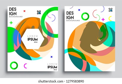 Modern abstract covers set. Cool gradient shapes composition, vector covers design.