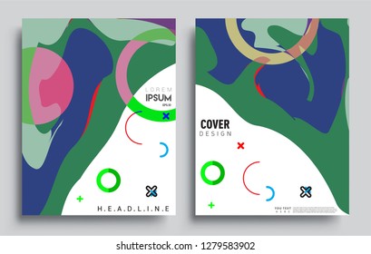 Modern abstract covers set. Cool gradient shapes composition, vector covers design.