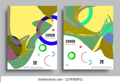 Modern abstract covers set. Cool gradient shapes composition, vector covers design.