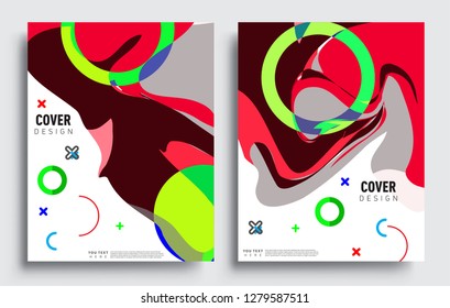 Modern abstract covers set. Cool gradient shapes composition, vector covers design.