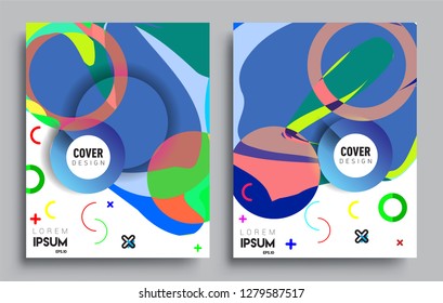 Modern abstract covers set. Cool gradient shapes composition, vector covers design.