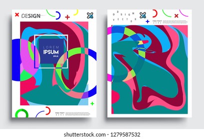 Modern abstract covers set. Cool gradient shapes composition, vector covers design.