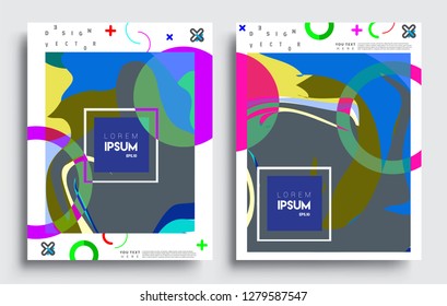 Modern abstract covers set. Cool gradient shapes composition, vector covers design.