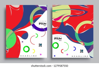 Modern abstract covers set. Cool gradient shapes composition, vector covers design.