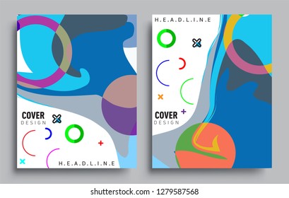 Modern abstract covers set. Cool gradient shapes composition, vector covers design.