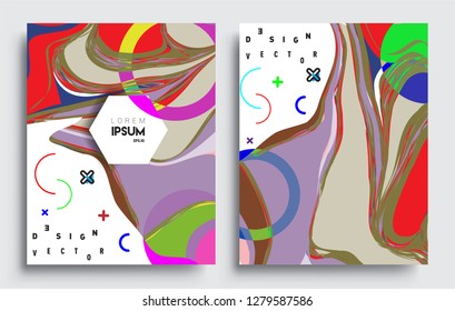 Modern abstract covers set. Cool gradient shapes composition, vector covers design.