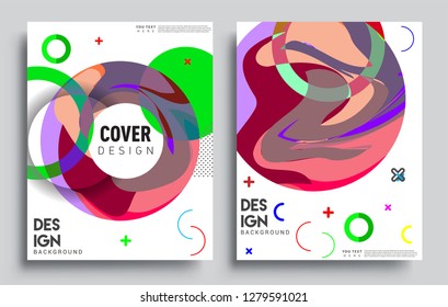 Modern abstract covers set. Cool gradient shapes composition, vector covers design.