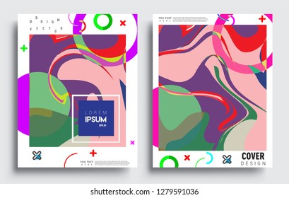 Modern abstract covers set. Cool gradient shapes composition, vector covers design.