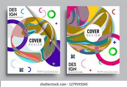 Modern abstract covers set. Cool gradient shapes composition, vector covers design.