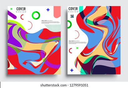 Modern abstract covers set. Cool gradient shapes composition, vector covers design.