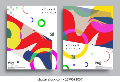 Modern abstract covers set. Cool gradient shapes composition, vector covers design.