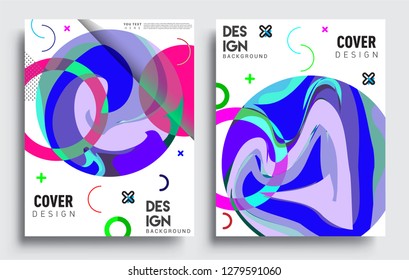 Modern abstract covers set. Cool gradient shapes composition, vector covers design.