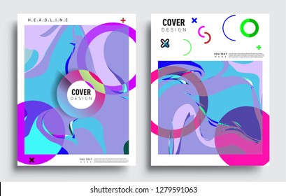Modern abstract covers set. Cool gradient shapes composition, vector covers design.